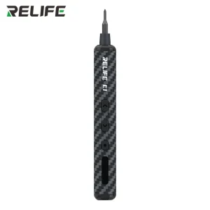 RELIFE E1 Carbon Fiber Electric Torque Screwdriver Set 12 Bits 4LED Shadowless Lights for Mobile Phone Screw Disassembly Repair